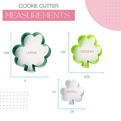 Colorful Shamrock Cookie Cutters - 3 Pack